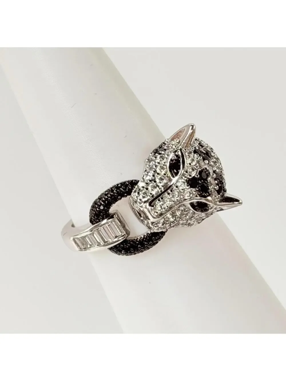 Bomb Party UNTAMED JAG Ring Sz 11 “Silence Has Teeth” Black Onyx on Rhodium